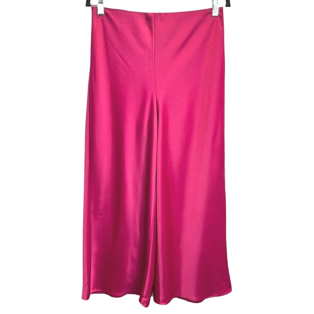 Joie Wide Leg Pants Women 6 Pink Satin High Rise Dressy Trousers
